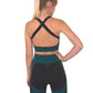 Trois Seamless Sports Bra - Black with Blue