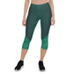 Green Mermaid Capri Leggings for Women