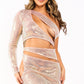 Sexy One Shoulder Sequin Cut Out Bodycon Mini Dress Clubwear GOLD