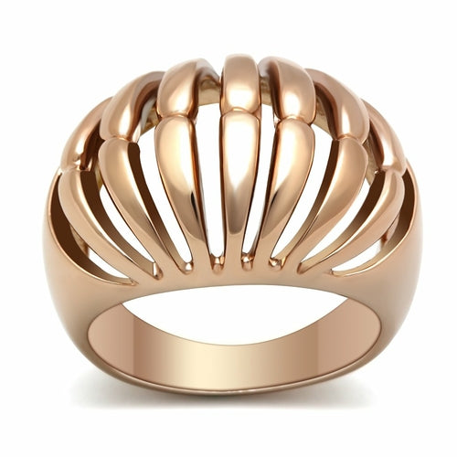 GL162 - IP Rose Gold(Ion Plating) Brass Ring with No Stone