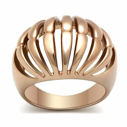 GL162 - IP Rose Gold(Ion Plating) Brass Ring with No Stone