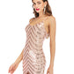 Sequin dress stretch sequin skirt open back beaded spaghetti strap