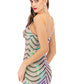 Sequin dress stretch sequin skirt open back beaded spaghetti strap